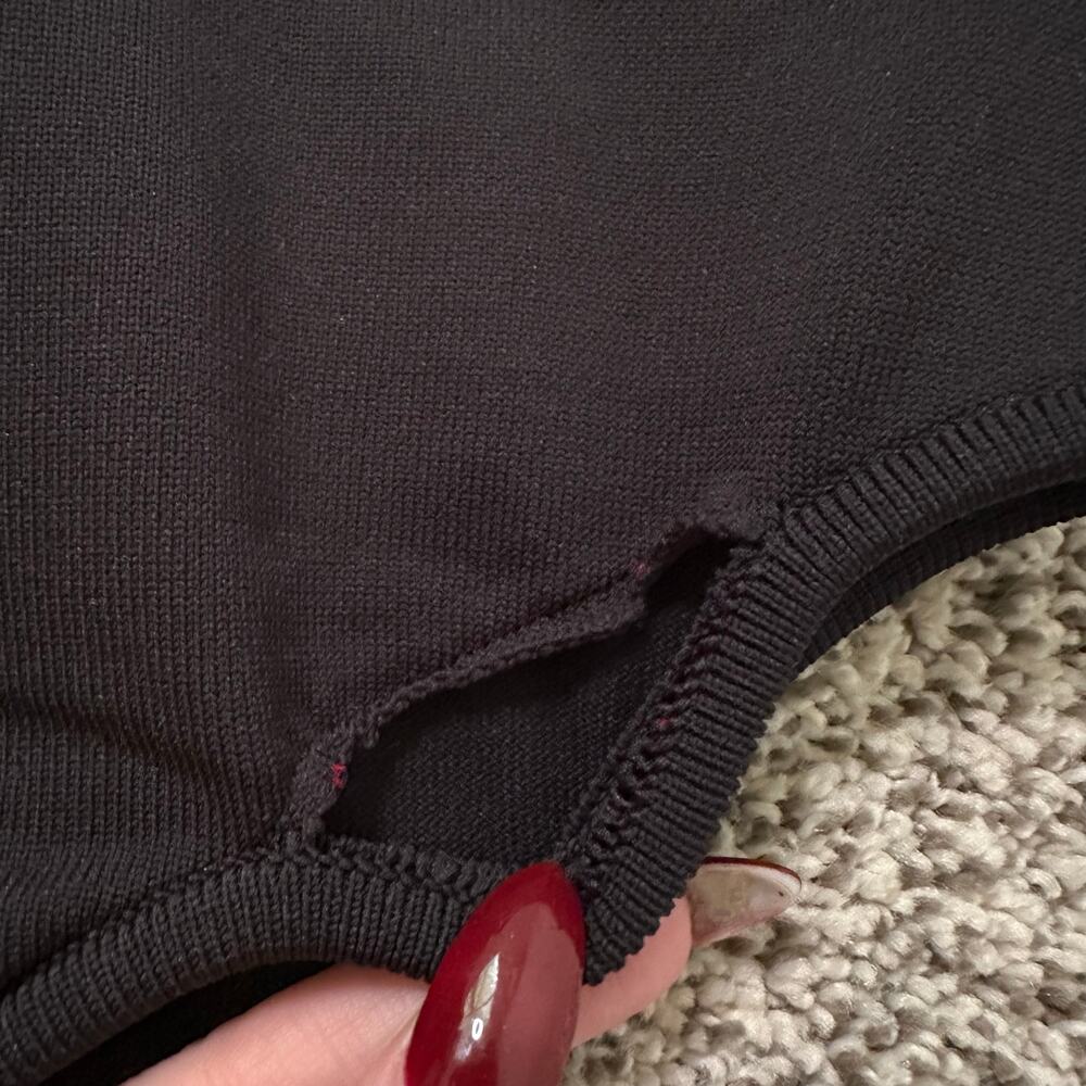 Tibi black ribbed button front sleeveless bodysuit - Picture 11 of 11